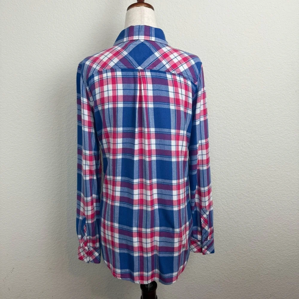 Rails Hunter Blue and Pink Plaid Button-Down Shirt Marina Flamingo Size Small - Picture 9 of 14